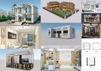 设计各地6元起自建房设计自建别墅设计家装工装装修园景建筑设计